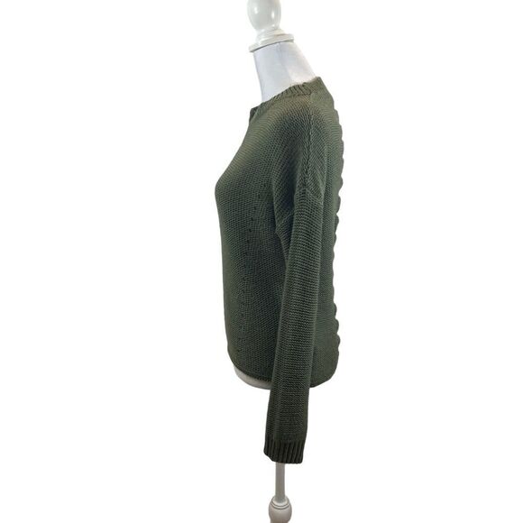 Don’t Ask Why Green Distressed Back Crew Neck Sweater Size‎ Small - Picture 12 of 12